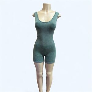 Women's Ribbed Sleeveless Bodysuit - Green